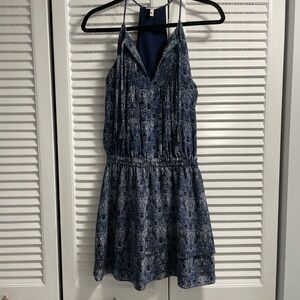 Joie Navy Snake Print Backless Dress